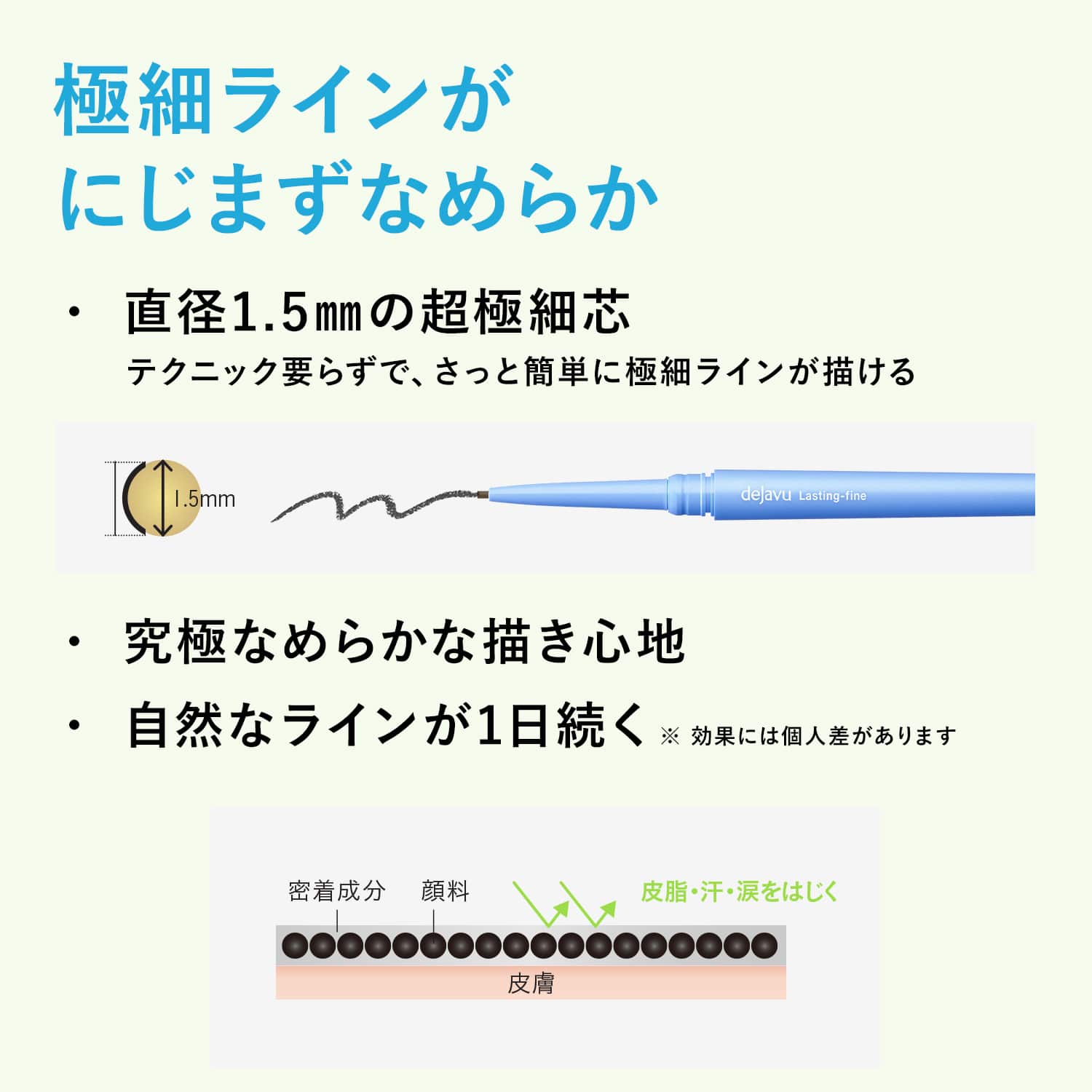 デジャヴュ ラスティンファインE 極細クリームペンシル 1 リアルブラック